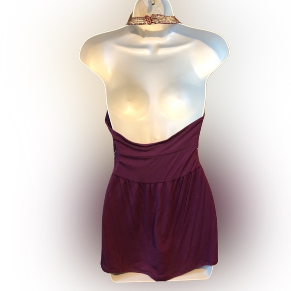 Rubber Doll. Purple, sequin, Size Small, EUC, Halter top with neck wrap around - Picture 4 of 4
